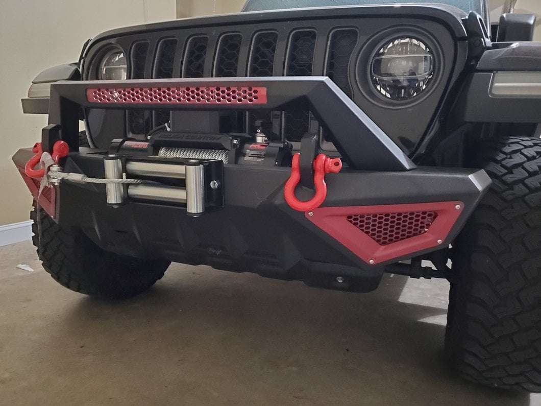 Barricade X-Series Front Bumper; Red Inserts (20-25 Jeep Gladiator JT)
