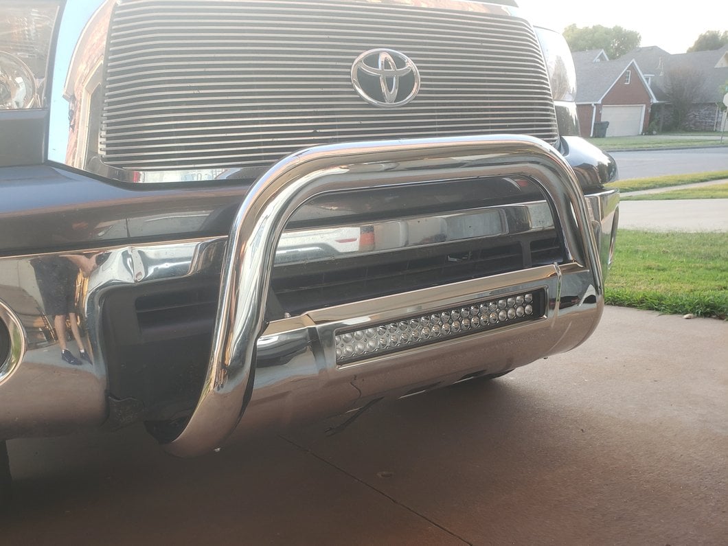 Barricade 3.50-Inch Bull Bar with Skid Plate and 20-Inch LED Light Bar; Stainless Steel (07-21 Tundra)