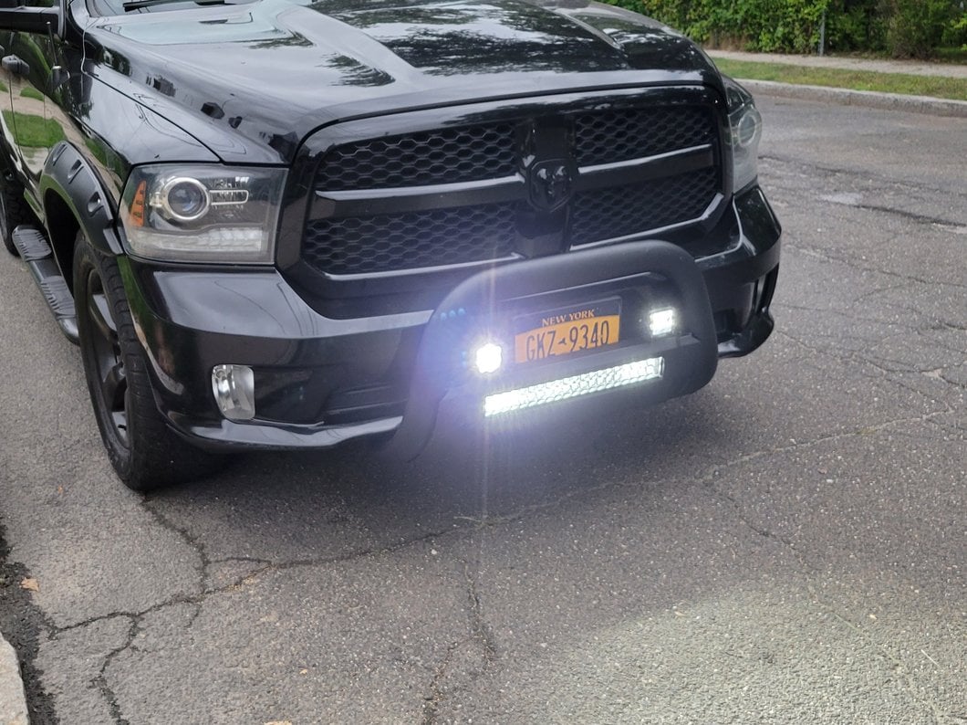 Barricade HD Bull Bar with Skid Plate and 20-Inch LED Light Bar; Black (09-18 RAM 1500, Excluding Rebel)