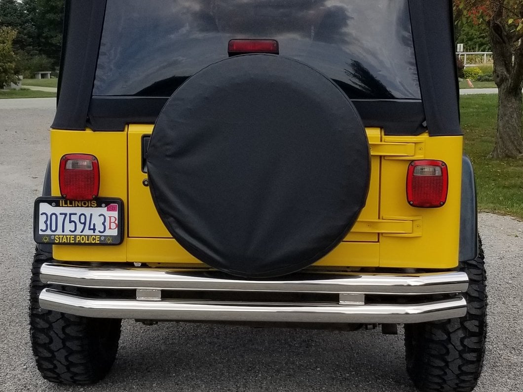 Barricade Double Tubular Rear Bumper; Polished (76-06 Jeep CJ, Wrangler YJ & TJ)