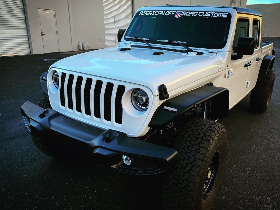 Barricade Tubular Fender Flares with LED DRL and Marker Lights; Front and Rear (20-25 Jeep Gladiator JT)