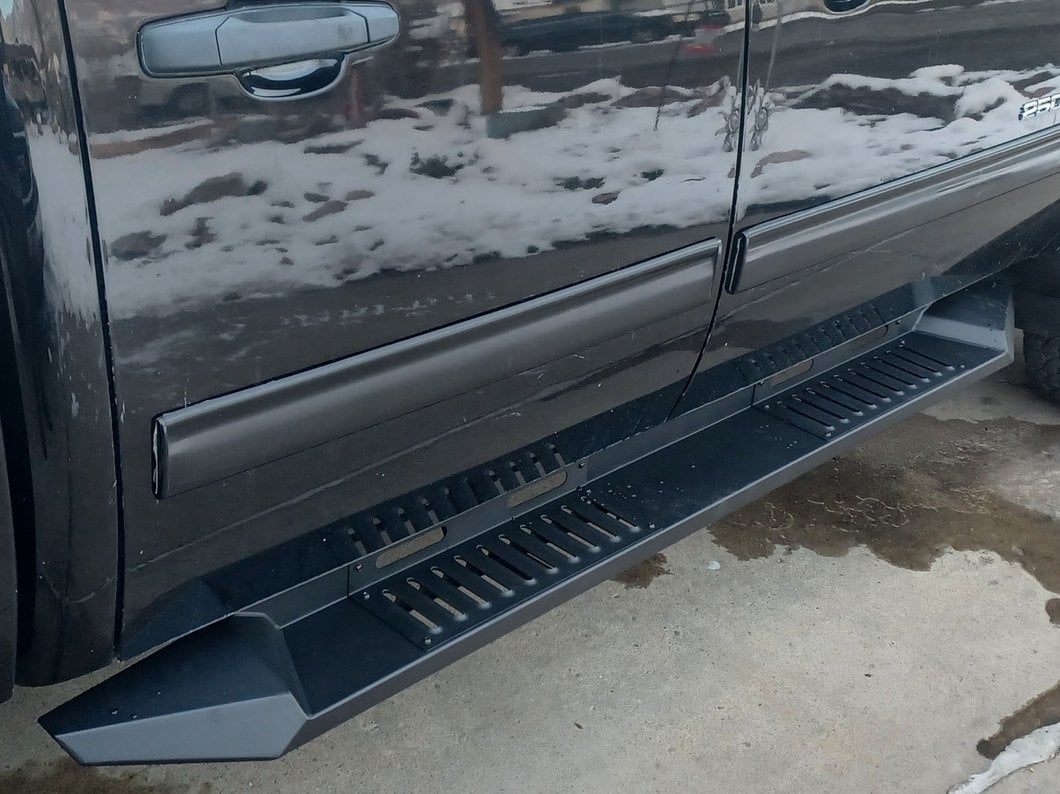 Barricade Steel Running Boards; Black (07-19 Silverado 2500 HD Crew Cab)