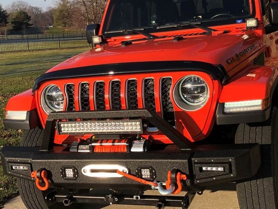 Barricade Vision Series Front Bumper with LED Fog Lights, Work Lights and 20-Inch LED Light Bar (20-25 Jeep Gladiator JT)