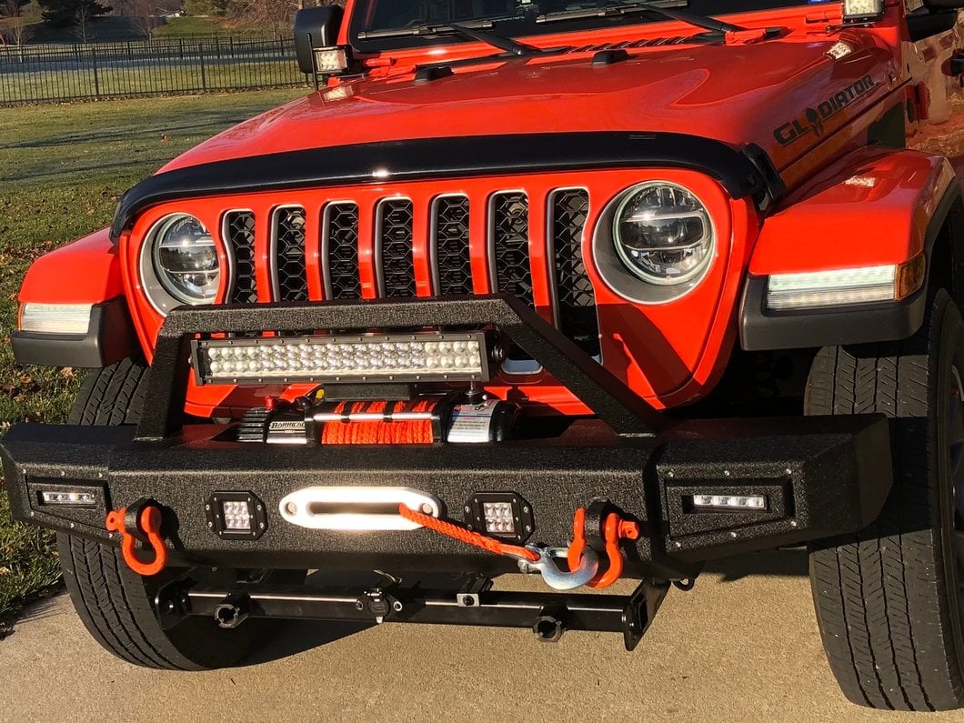 Barricade Vision Series Front Bumper with LED Fog Lights, Work Lights and 20-Inch LED Light Bar (20-25 Jeep Gladiator JT)