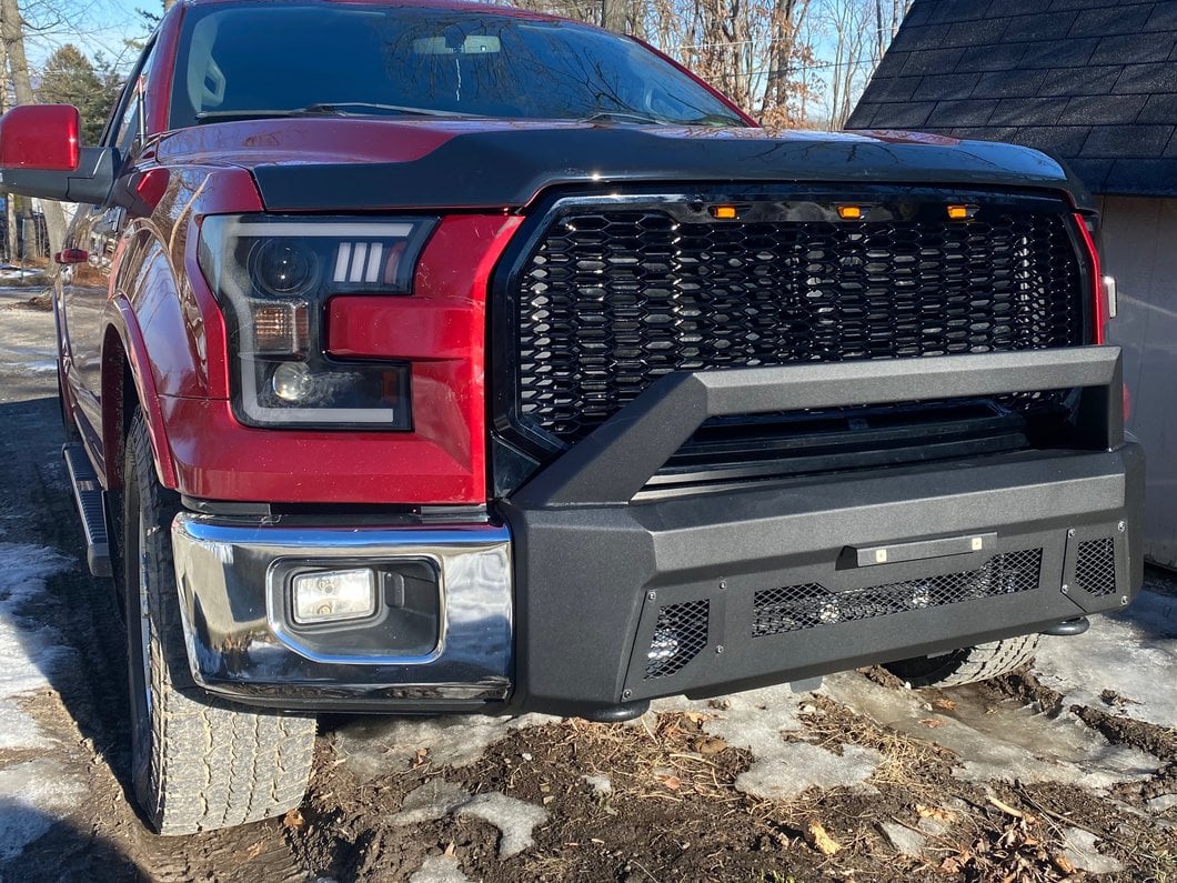 Barricade Stubby HD Front Bumper with Over-Rider Hoop and 20-Inch Dual Row LED Light Bar (15-17 F-150, Excluding Raptor)