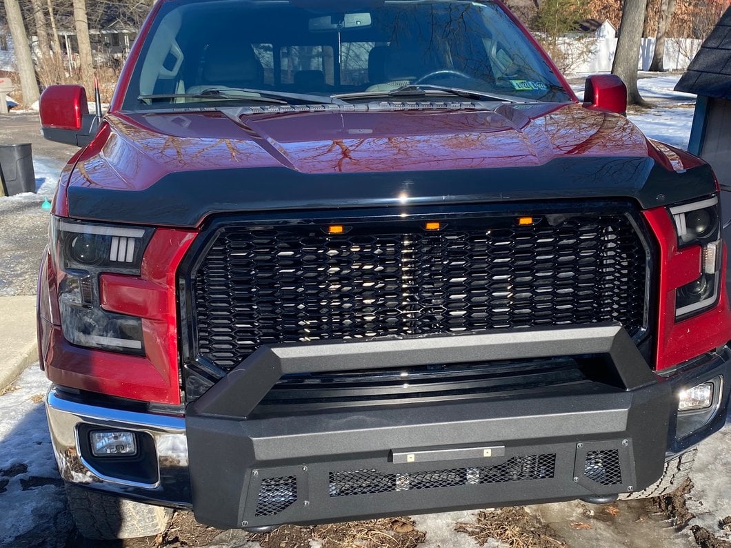 Barricade Stubby HD Front Bumper with Over-Rider Hoop and 20-Inch Dual Row LED Light Bar (15-17 F-150, Excluding Raptor)