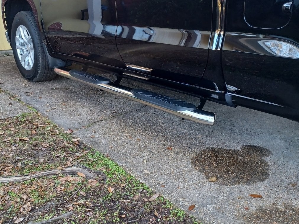 Barricade 5-Inch Oval Bent End Side Step Bars; Stainless Steel (19-25 Silverado 1500 Double Cab)