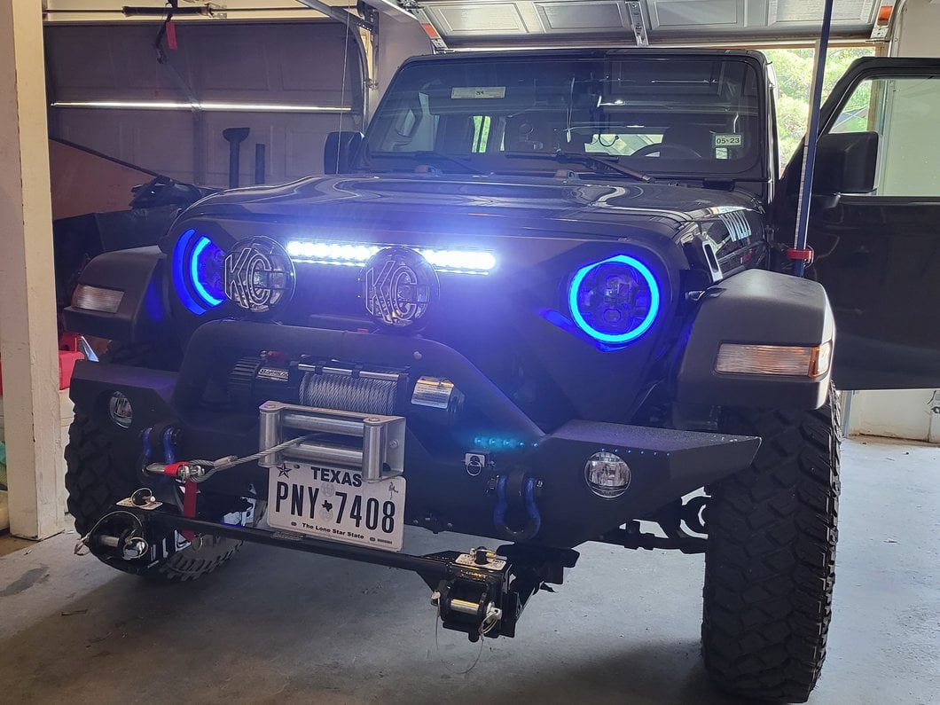 Barricade Dark Star Aluminum Grille with 20-Inch LED Light Bar (18-25 Jeep Wrangler JL)