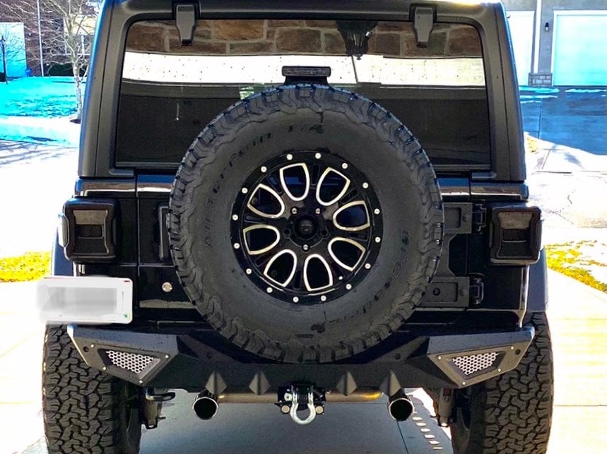 Barricade X-Series Rear Bumper; Black Inserts (18-25 Jeep Wrangler JL)