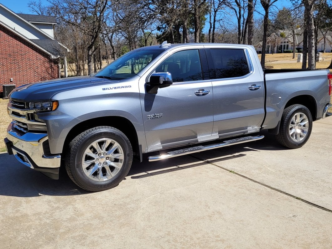 Barricade PNC Side Step Bars; Stainless Steel (19-25 Silverado 1500 Crew Cab)