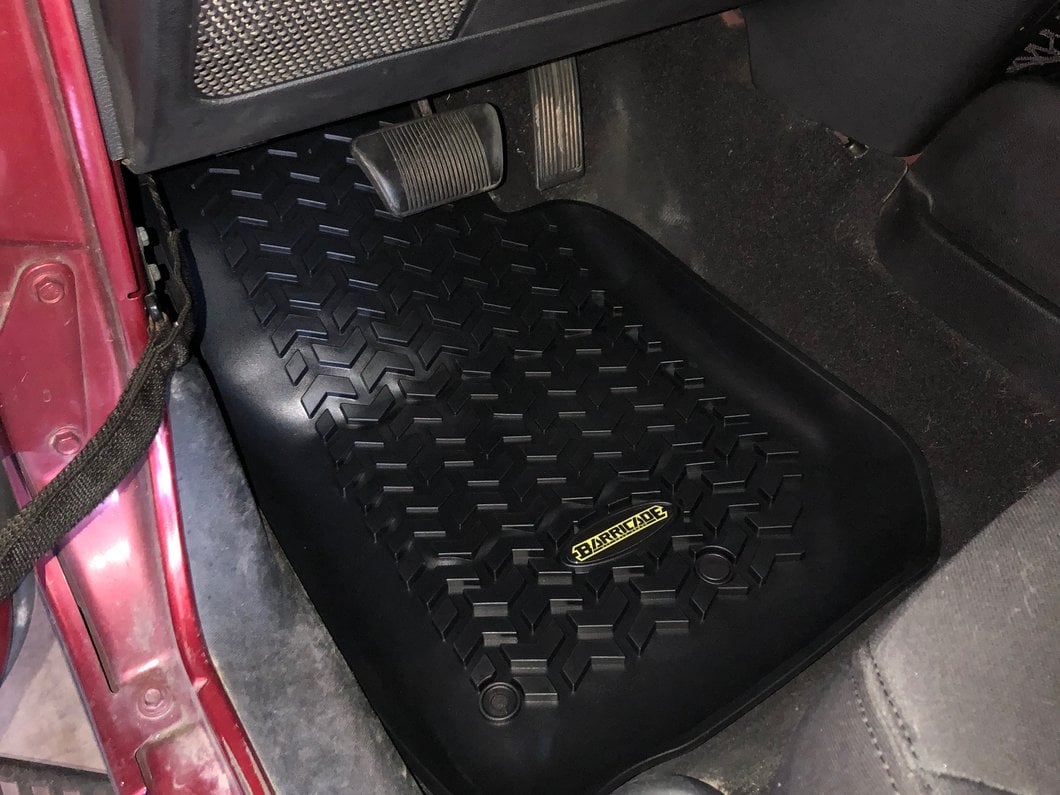 Barricade Front and Rear Floor Mats; Black (07-18 Jeep Wrangler JK 4-Door)