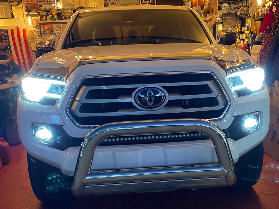 Barricade 3.50-Inch Oval Bull Bar with Skid Plate; Stainless Steel (16-23 Tacoma)
