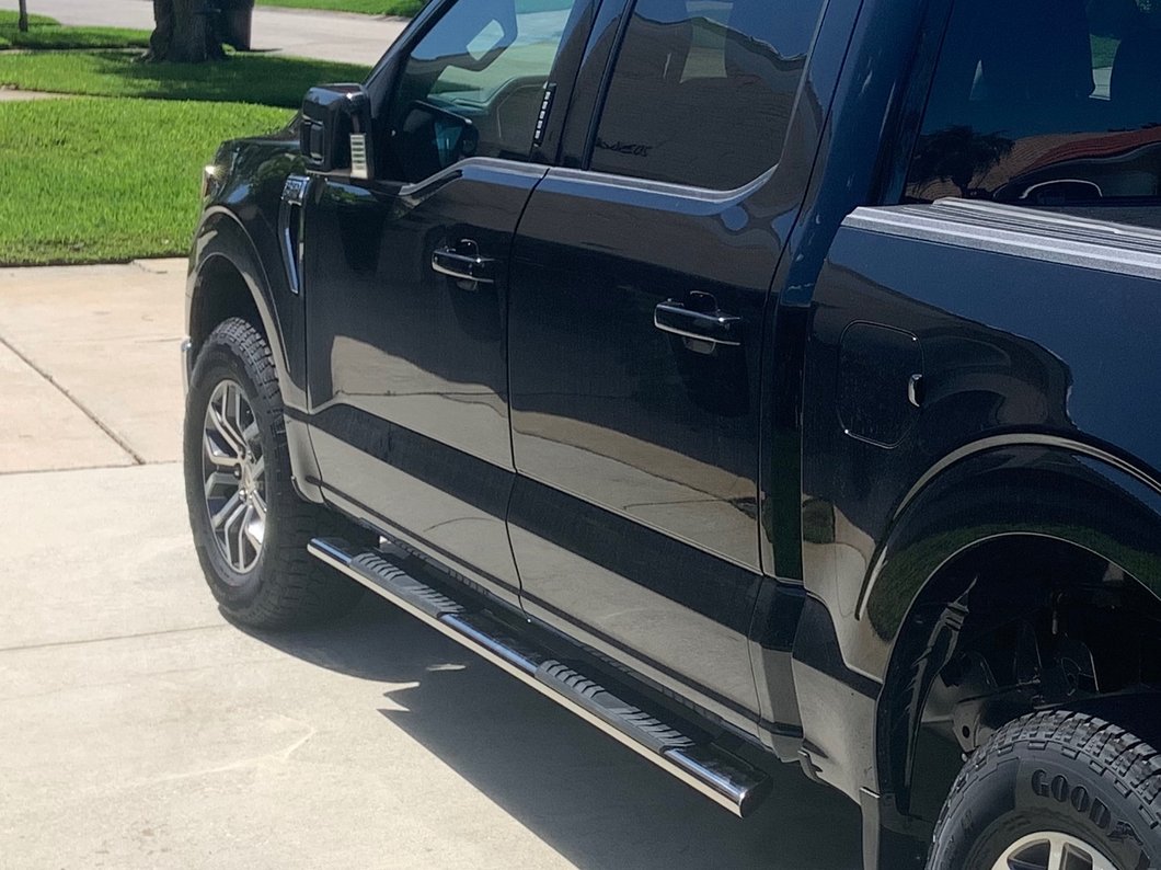 Barricade 4-Inch Flat Oval Running Boards; Stainless Steel (15-25 F-150 SuperCrew)