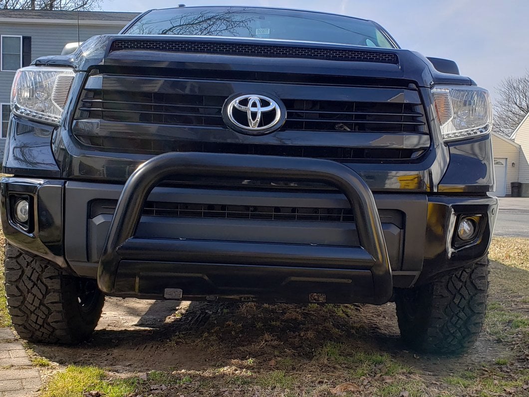 Barricade 3.50-Inch Oval Bull Bar with Skid Plate; Black (07-21 Tundra)