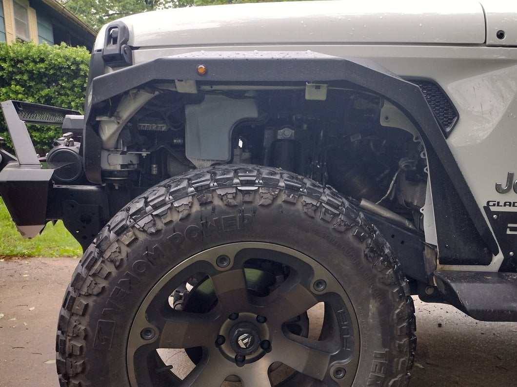 Barricade X-Series Front Fender Flares with LED DRL and Marker Lights; Black Inserts (20-25 Jeep Gladiator JT)