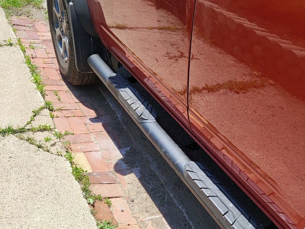 Barricade 4-Inch Oval Straight Side Step Bars; Light Textured Black (21-25 Bronco 4-Door)