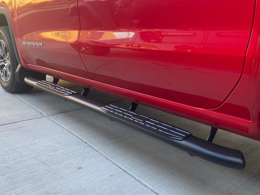 Barricade PNC Side Step Bars; Textured Black (19-25 Sierra 1500 Crew Cab)