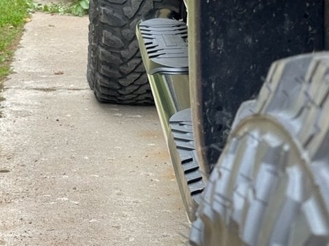 Barricade 5-Inch Oval Bent End Side Step Bars; Black (02-08 RAM 1500 Quad Cab)