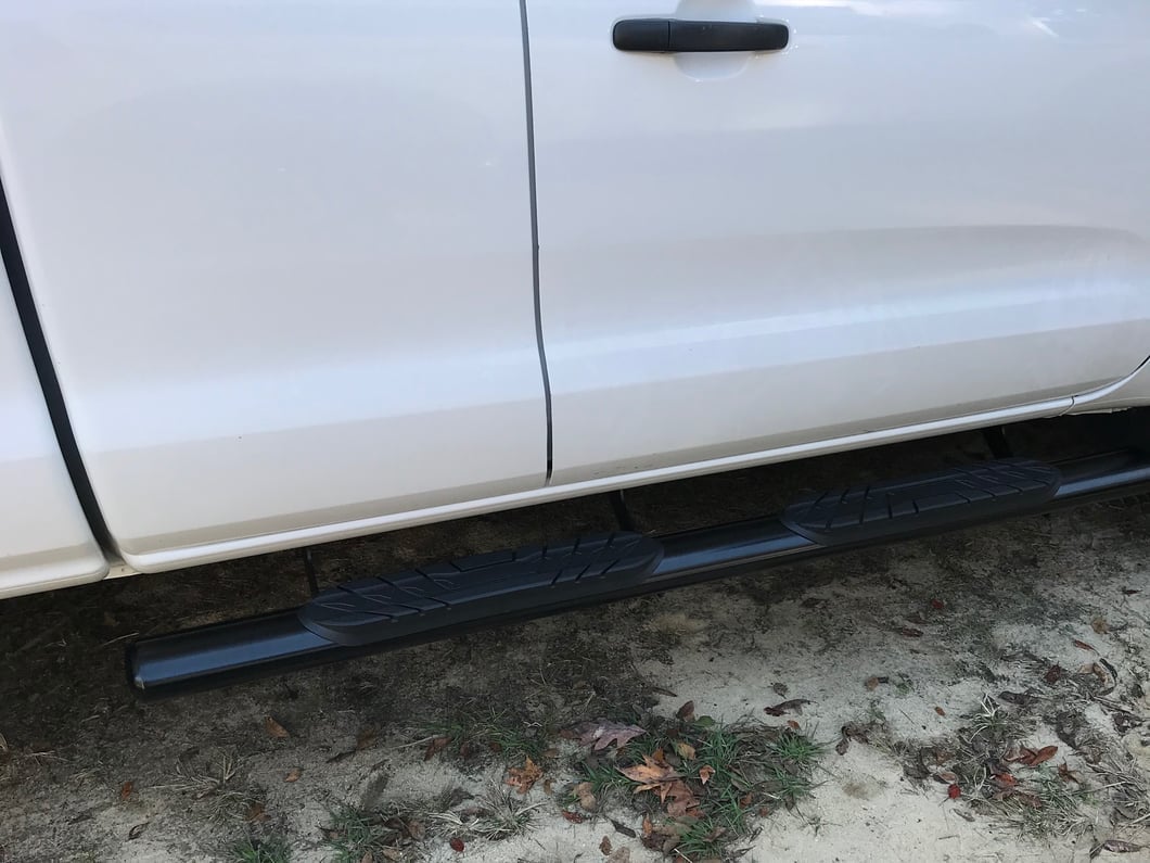 Barricade 4-Inch Oval Straight End Side Step Bars; Black (19-23 Ranger SuperCab)