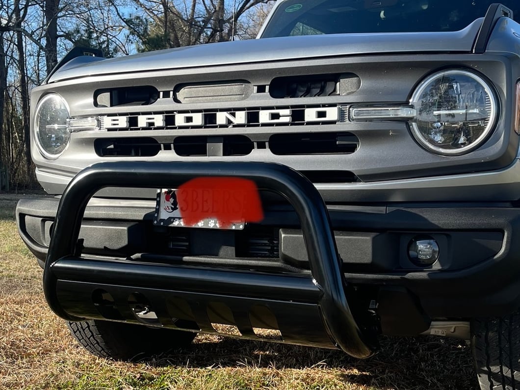 Barricade 3-Inch Bull Bar with Skid Plate; Black (21-25 Bronco)