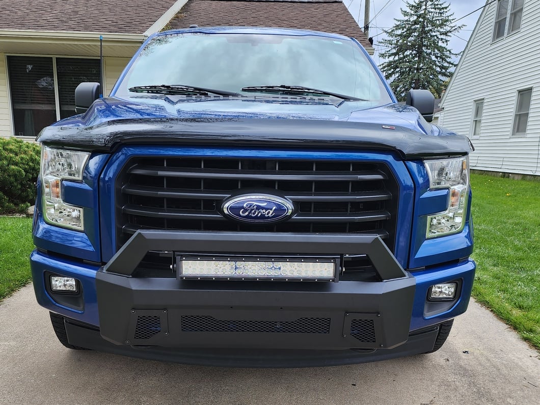 Barricade Stubby HD Front Bumper with Over-Rider Hoop and 20-Inch Dual Row LED Light Bar (15-17 F-150, Excluding Raptor)