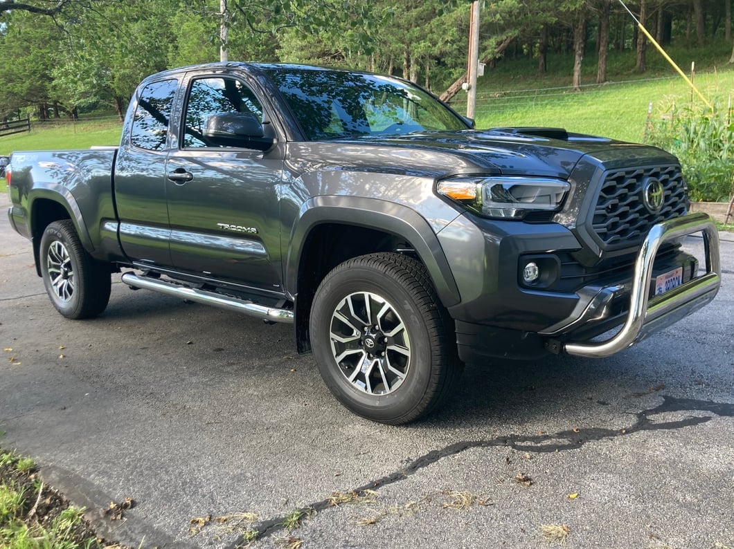 Barricade 3.50-Inch Oval Bull Bar with Skid Plate; Stainless Steel (16-23 Tacoma)