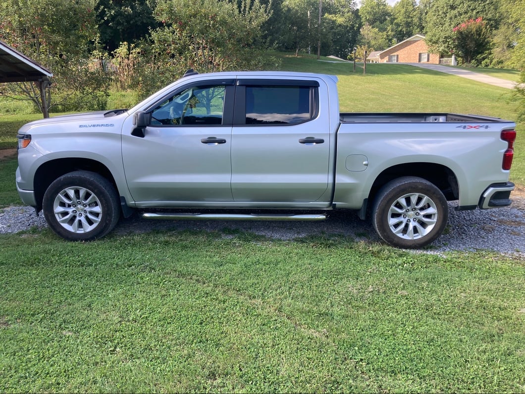 Barricade 3-Inch Side Step Bars; Stainless Steel (19-25 Silverado 1500 Crew Cab)