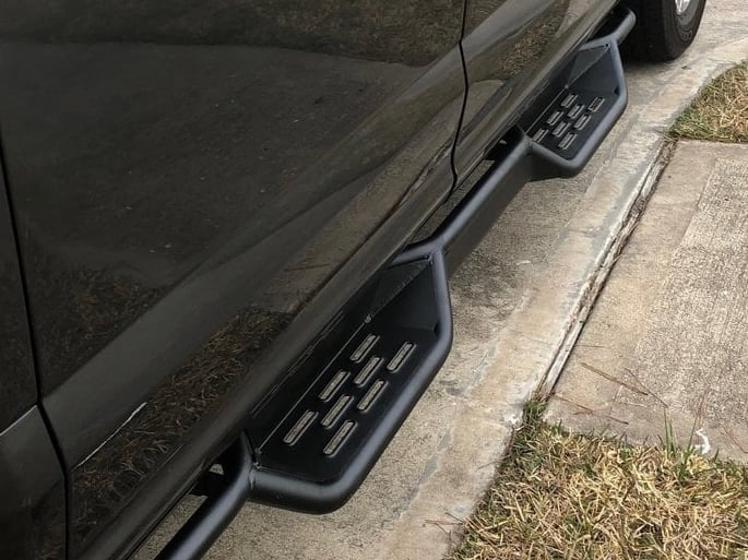 Barricade Tubular Drop Steps; Fine Textured Black Finish (19-25 Silverado 1500 Crew Cab)