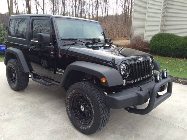 Barricade 3-Inch Bull Bar with Skid Plate; Textured Black (10-18 Jeep Wrangler JK)