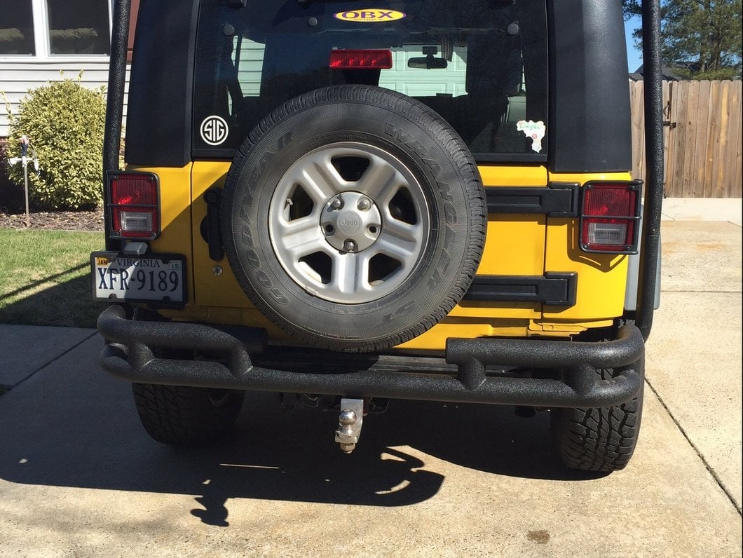 Barricade Rear Tubular Bumper with Wrap-Around; Textured Black (07-18 Jeep Wrangler JK)