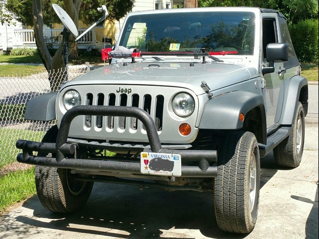 Barricade Tubular Front Bumper with Winch Cutout; Textured Black (07-18 Jeep Wrangler JK)