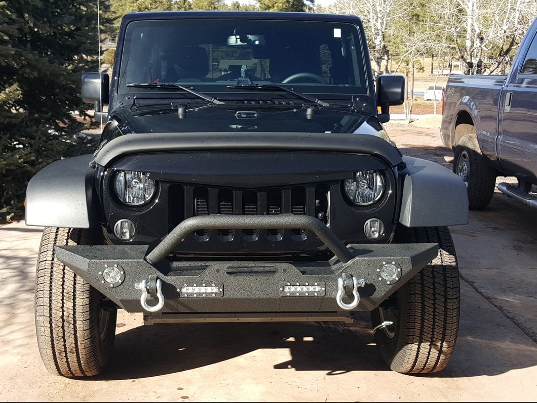 Barricade Headlight Guard; Textured Black (07-18 Jeep Wrangler JK)