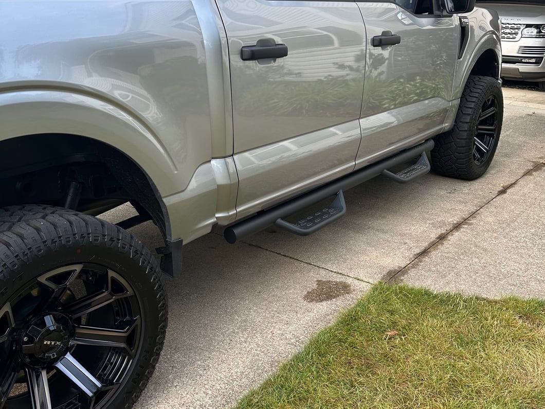 Barricade Tubular Drop Steps; Fine Textured Black Finish (15-25 F-150 SuperCrew)
