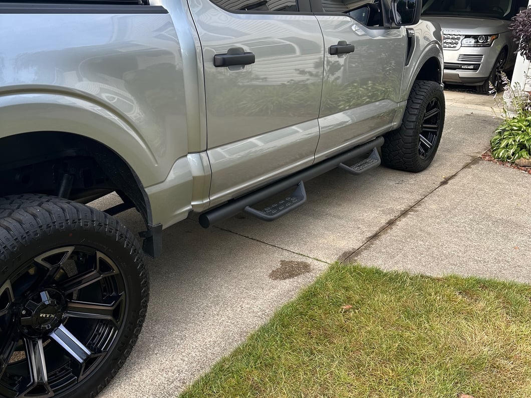 Barricade Tubular Drop Steps; Fine Textured Black Finish (15-25 F-150 SuperCrew)