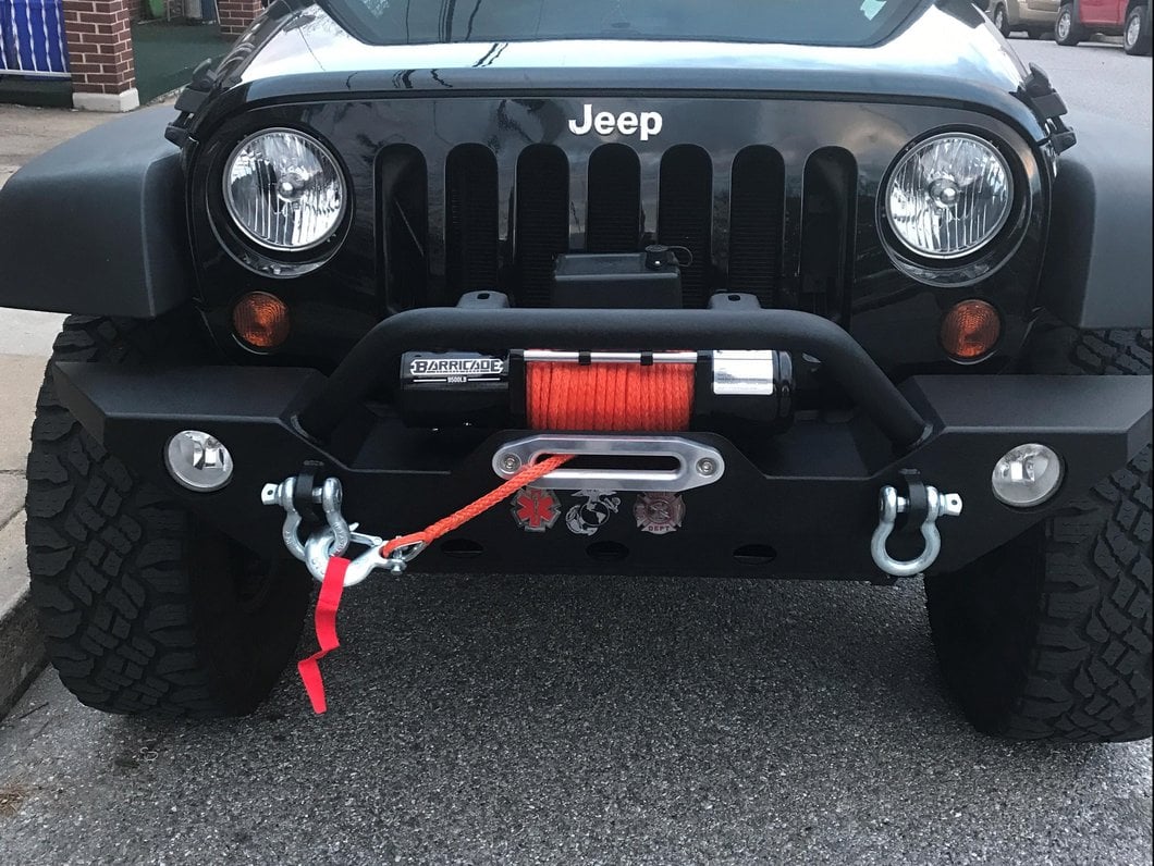 Barricade Trail Force HD Front Bumper with 9,500 lb. Winch (07-18 Jeep Wrangler JK)