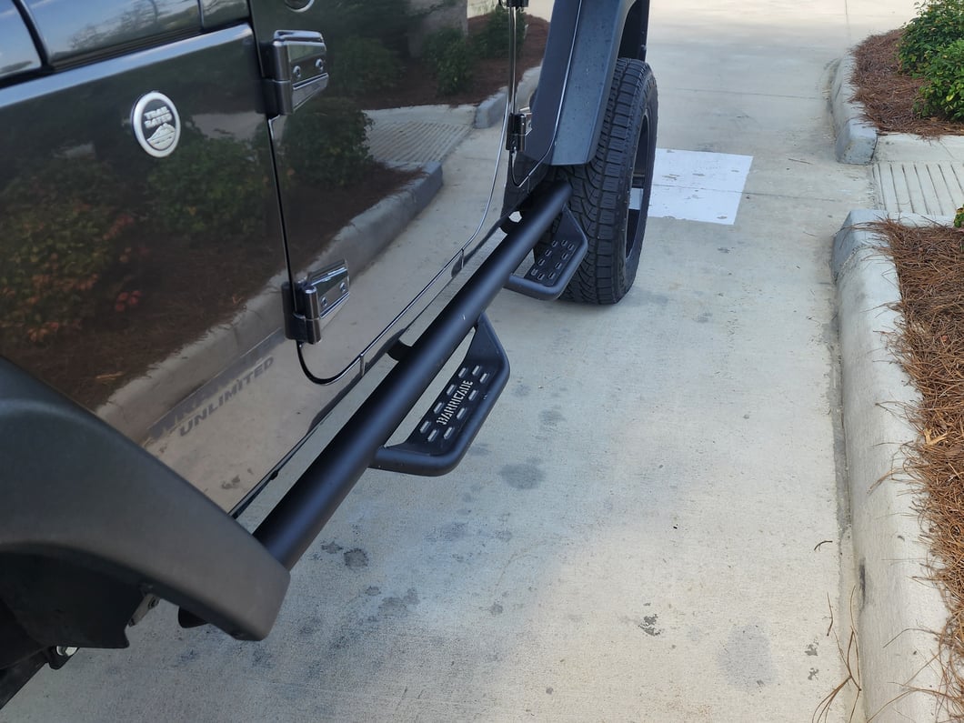 Barricade Tubular Drop Steps; Fine Textured Black (07-18 Jeep Wrangler JK 4-Door)