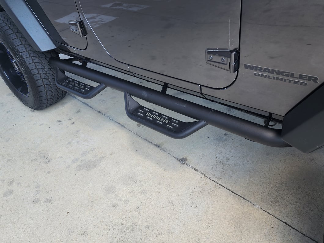 Barricade Tubular Drop Steps; Fine Textured Black (07-18 Jeep Wrangler JK 4-Door)