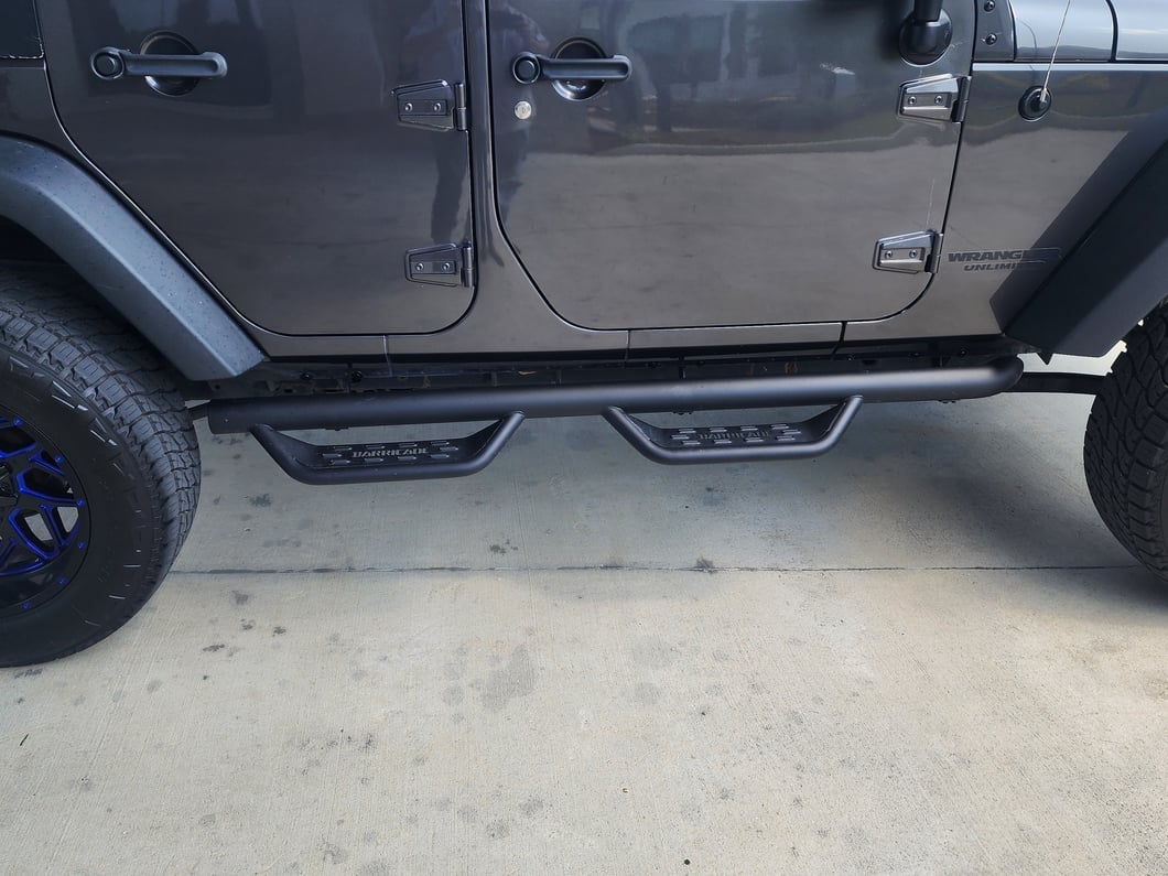 Barricade Tubular Drop Steps; Fine Textured Black (07-18 Jeep Wrangler JK 4-Door)