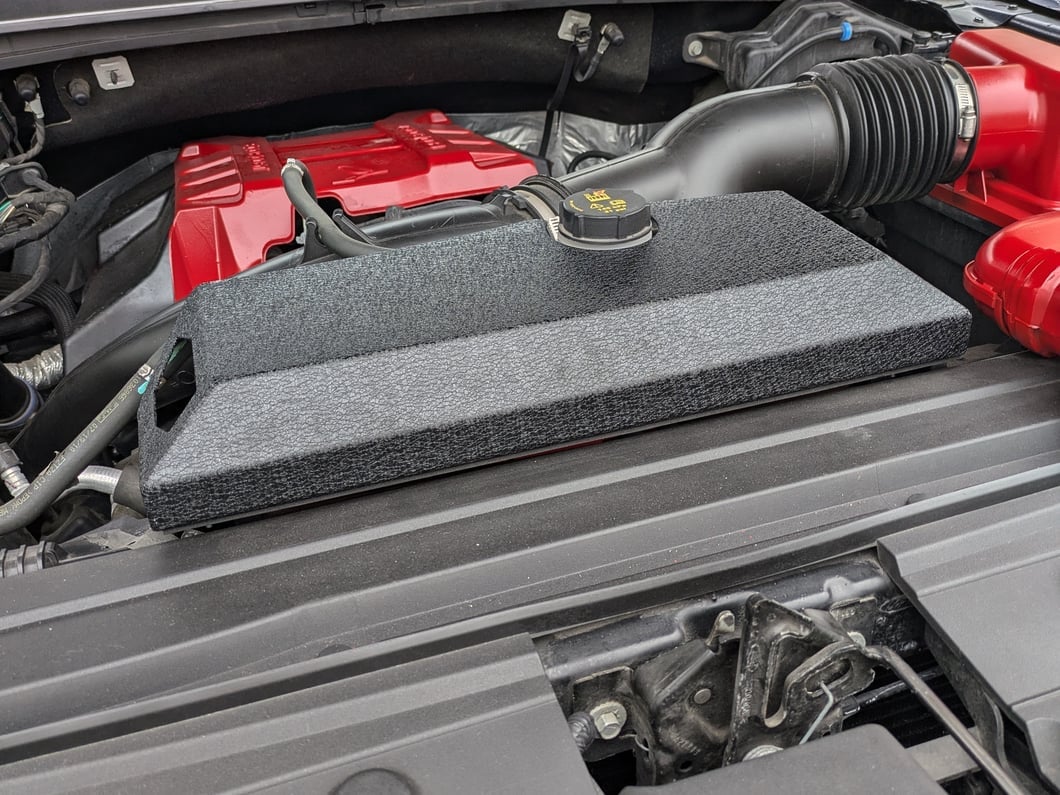 Barricade Coolant Overflow Cover; Textured Black (15-25 F-150)