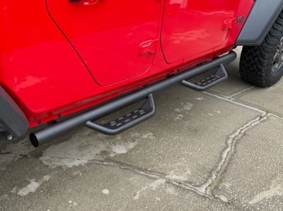 Barricade Tubular Drop Steps; Fine Textured Black (20-25 Jeep Gladiator JT)
