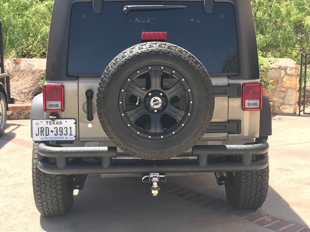 Barricade Rear Tubular Bumper with Wrap-Around; Textured Black (07-18 Jeep Wrangler JK)