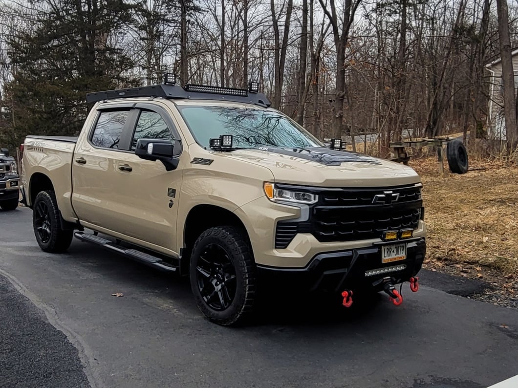 Barricade HD Stubby Front Bumper with Winch Mount and 20-Inch Single Row LED Light Bar (22-25 Silverado 1500, Excluding ZR2)