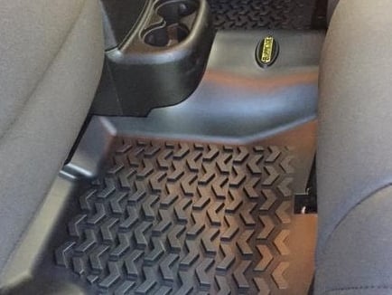 Barricade Front Floor Mats; Black (07-18 Jeep Wrangler JK)