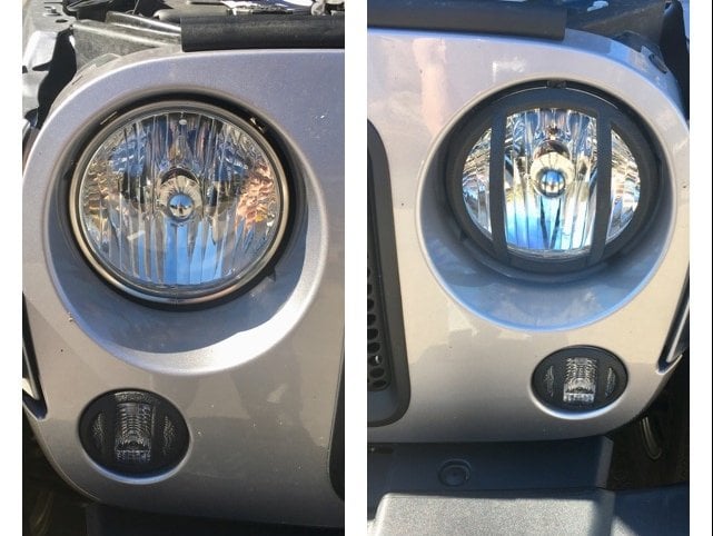 Barricade Headlight Guard; Textured Black (07-18 Jeep Wrangler JK)