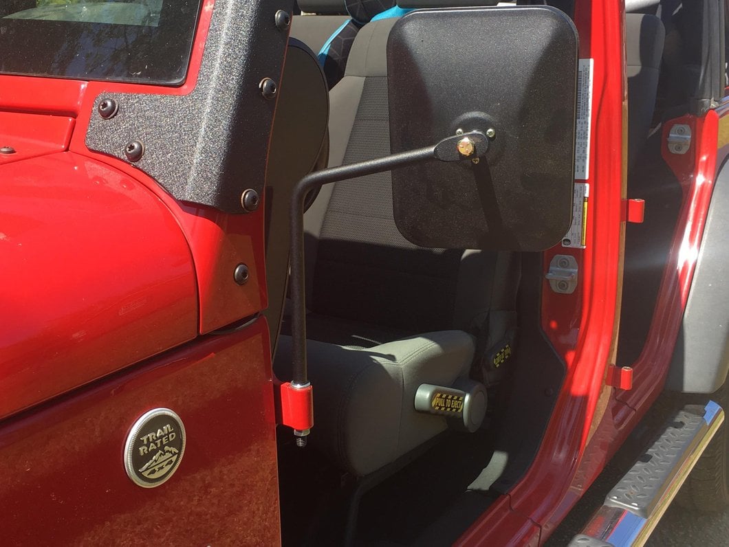 Barricade Rectangular Adventure Mirrors; Textured Black (07-25 Jeep Wrangler JK & JL)