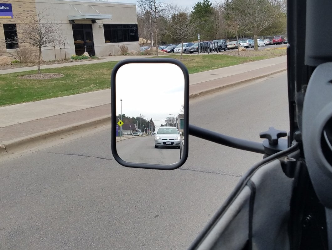 Barricade Quick Release Rectangular Mirrors; Textured Black (07-18 Jeep Wrangler JK)