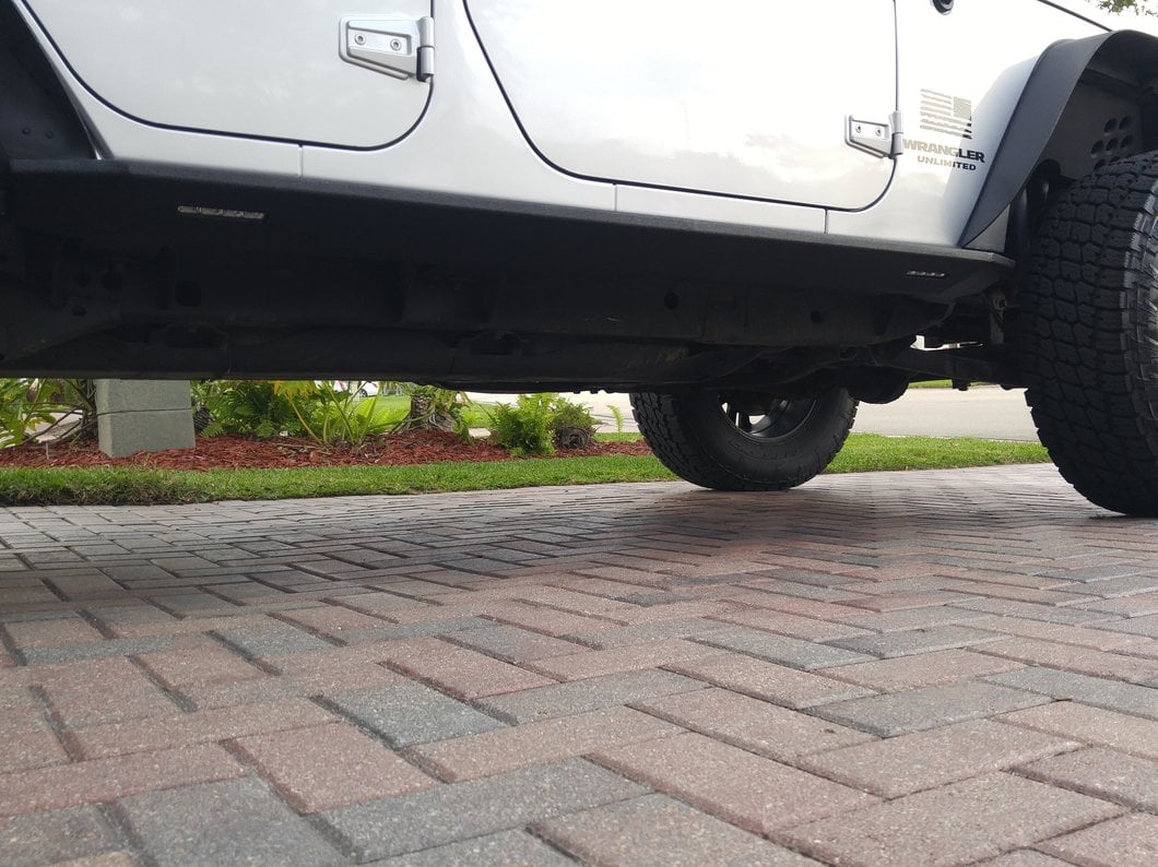 Barricade HD Rock Sliders with LED Rock Lights; Textured Black (07-18 Jeep Wrangler JK 4-Door)