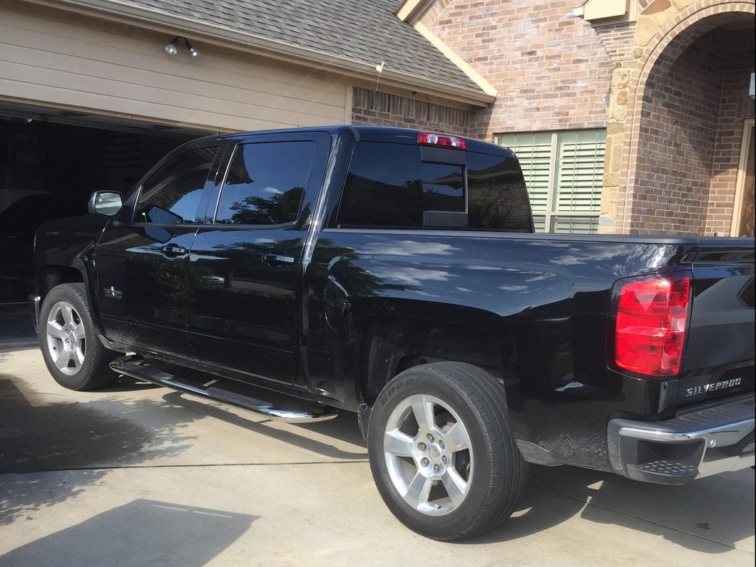 Barricade 4-Inch Oval Bent End Side Step Bars; Body Mount; Stainless Steel (14-18 Silverado 1500)