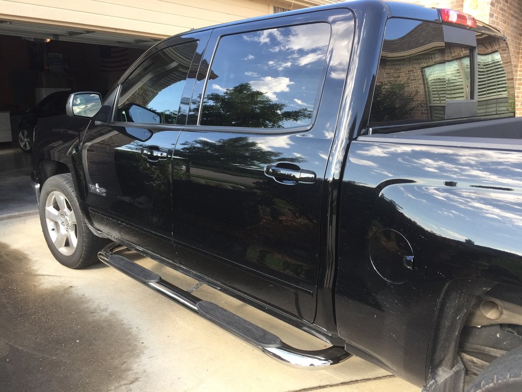 Barricade 4-Inch Oval Bent End Side Step Bars; Body Mount; Stainless Steel (14-18 Silverado 1500)