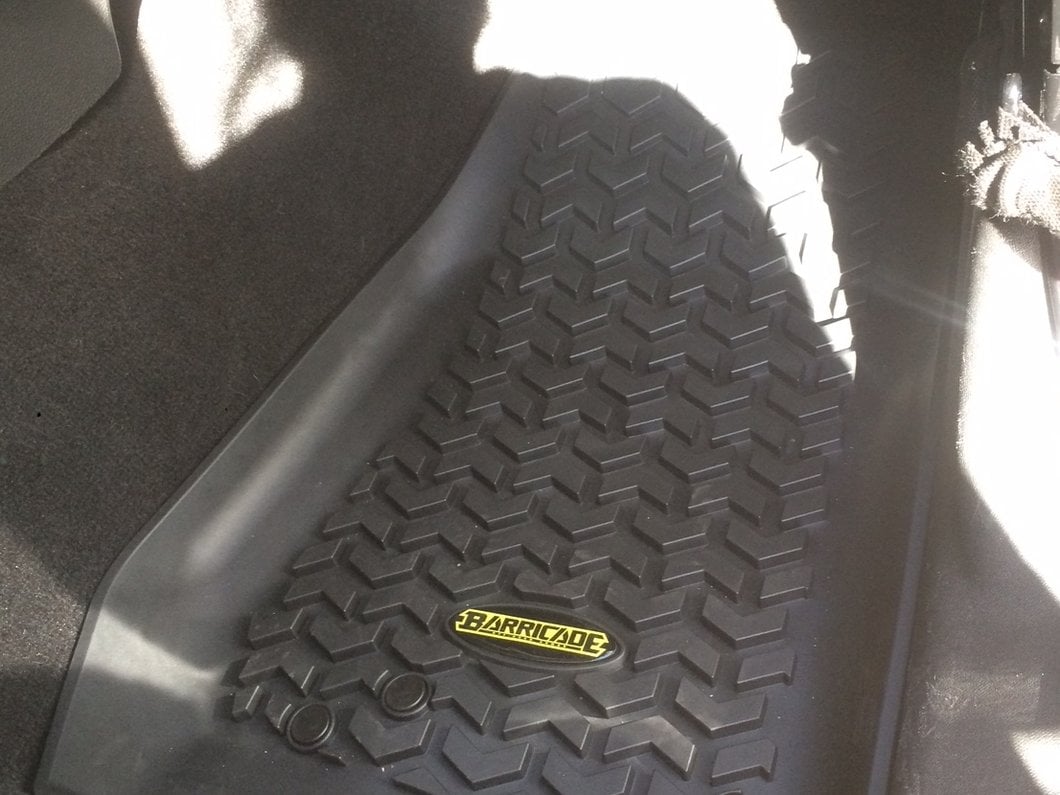 Barricade Front Floor Mats; Black (07-18 Jeep Wrangler JK)